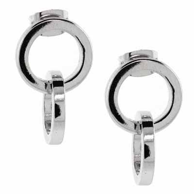 Sterling Silver Linked Circles Dangle Earrings