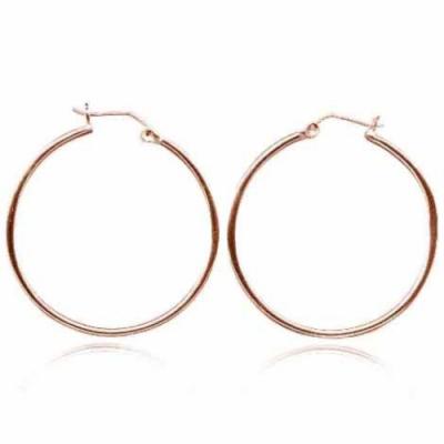 18K Rose Gold over Sterling Silver 40mm Hoop Earrings