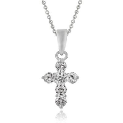 Sterling Silver CZ Cross Pendant