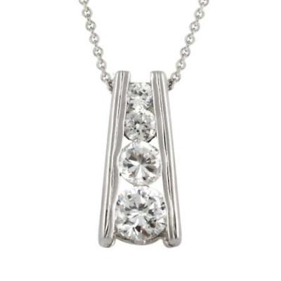 Sterling Silver CZ Journey Pendant