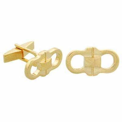18K Gold over Sterling Designer G Design Mens Cuff Links CuffLinks