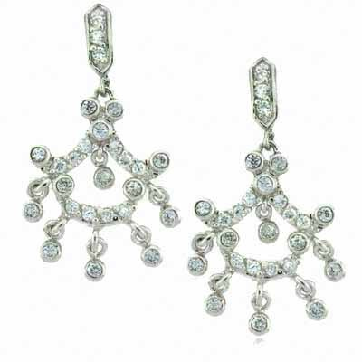 Sterling Silver CZ Chandelier Earrings
