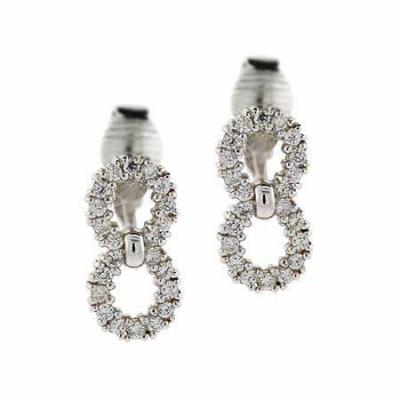 Sterling Silver CZ Double Open Circle Earrings