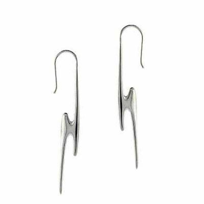 Sterling Silver Lightning Bolt Dangle Earrings