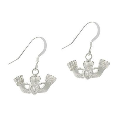 Sterling Silver Claddagh Symbol Dangle Earrings