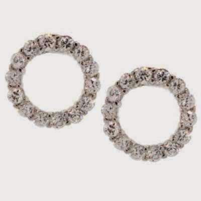 Sterling Silver CZ Open Circle Earrings