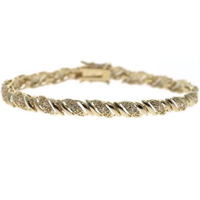 18k Gold over Silver CZ San Marco Bracelet