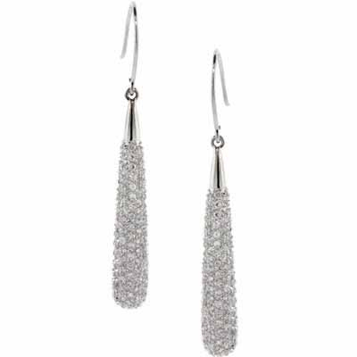 Sterling Silver CZ Dangle Drop Earrings
