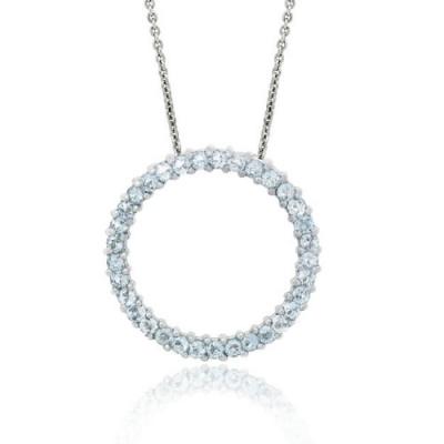 Sterling Silver 1.6ct. TGW Blue Topaz Open Circle Pendant