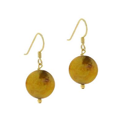 18K Gold over Sterling Silver Golden Freshwater Cultured Coin Pearl Earrings