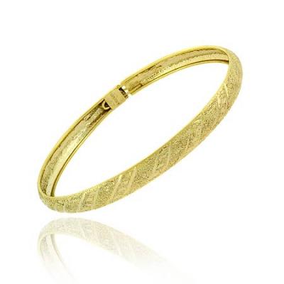 18K Gold over Sterling Silver Satin Lined Bangle Bracelet