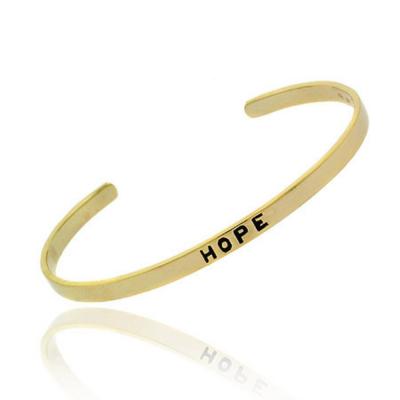 18K Gold over Sterling Silver Hope Bangle Bracelet