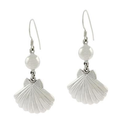 Sterling Silver Ocean Clam Sea Shell Earrings