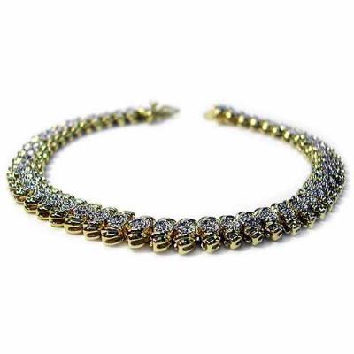18K Gold over Sterling Silver Diamond Accents Tennis Bracelet