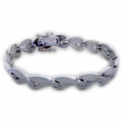 Sterling Silver satin V link Bracelet