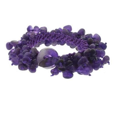 Amethyst Chip Confetti Toggle Bracelet