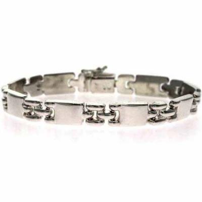 925 Sterling Silver Puzzle Link Bracelet