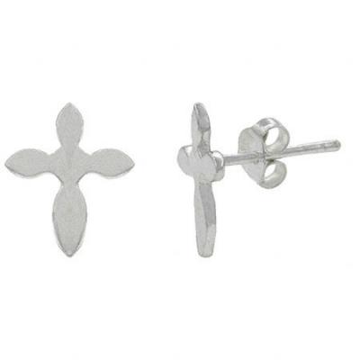 Sterling Silver Cross Stud Kid Earrings
