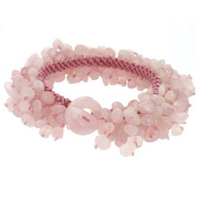 Rose Quartz Chip Confetti Toggle Bracelet