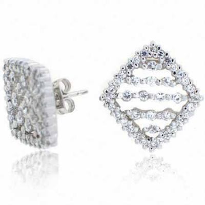 Sterling Silver Simulated Diamond CZ Diamond Earrings