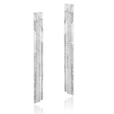 Sterling Silver Three Strand Dangle Earrings