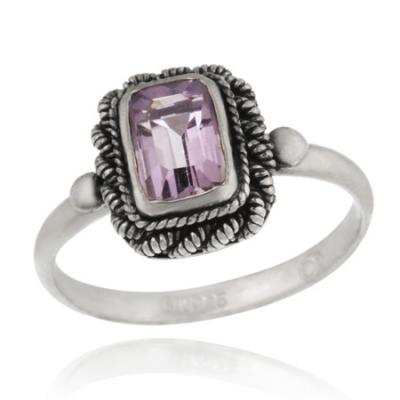 Sterling Silver Amethyst Ring Size 6