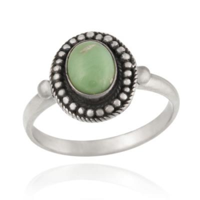 Sterling Silver Variscite Solitaire Vintage Ring Size 7