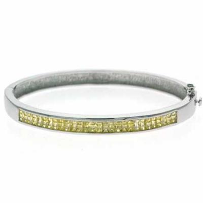 Sterling Silver Yellow cz Bangle