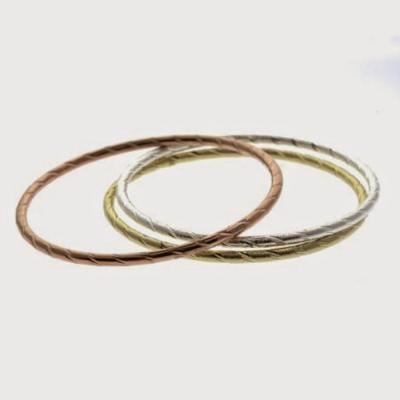 Sterling Silver Diamond Cut Multi Color Bangle Set
