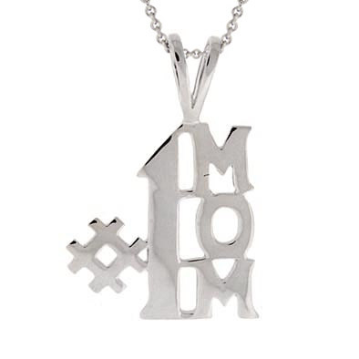 Sterling Silver #1 Mom Pendant