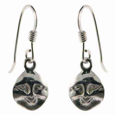 Sterling Silver Man In The Moon Earrings