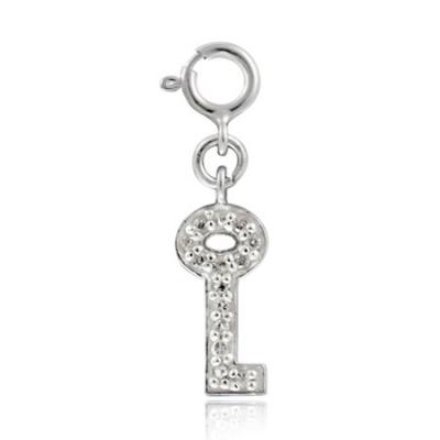 Sterling Silver CZ Key Novelty Charm