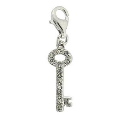 Sterling Silver CZ Key Novelty Charm