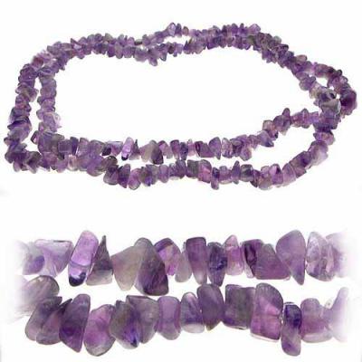 Genuine Semiprecious Amethyst 34' Chip Strand