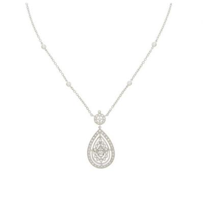 Sterling Silver CZ Teardrop Pendant Necklace, 18'