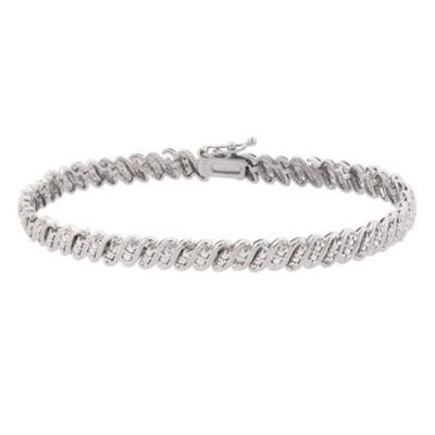 Sterling Silver Diamond Accented San Marco Bracelet