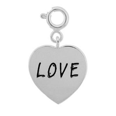 Sterling Silver Heart 'Love' Charm