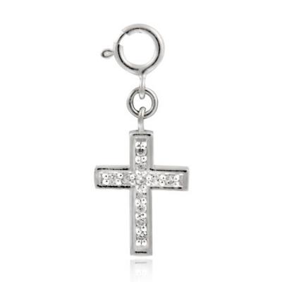 Sterling Silver CZ Cross Charm