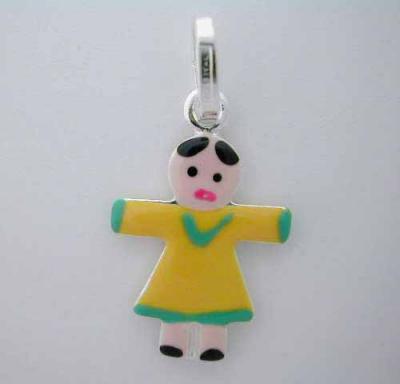 Team *GIRL CHARM* Silver Enamel ITALY WOW