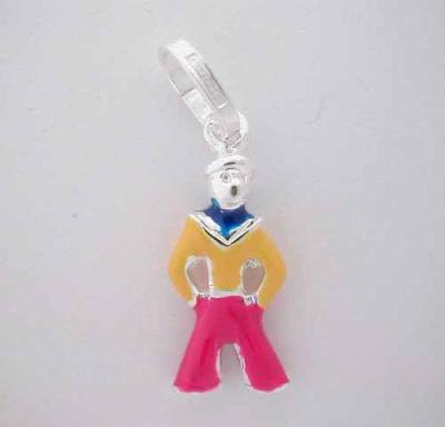 Sailor MAN CHARM Silver Enamel ITALY Cute
