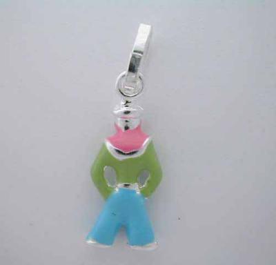 Sailor*MAN CHARM*Silver Enamel ITALY Cute
