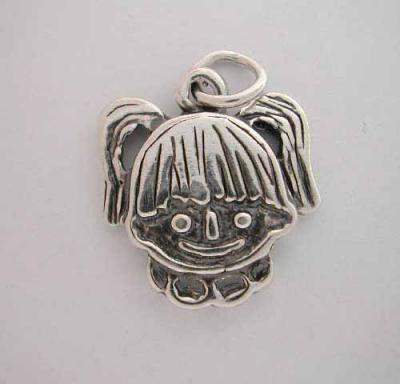 Silver Child Smiley Face GIRL CHARM