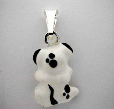 Silver Enamel * DALMATION PUPPY CHARM * ITALY