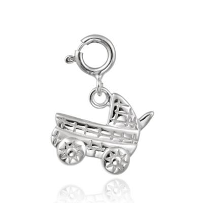 Silver Baby Carriage * CHARM for bracelet
