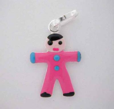 ITALIAN BOY CHARM * Silver Enamel Person