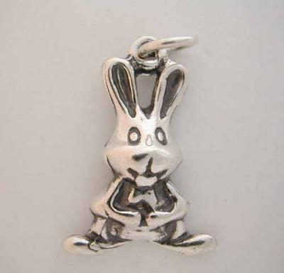 Silver *BUNNY RABBIT CHARM* animal Cute