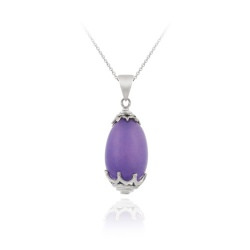 Sterling Silver Genuine Lavender Drop Pendant