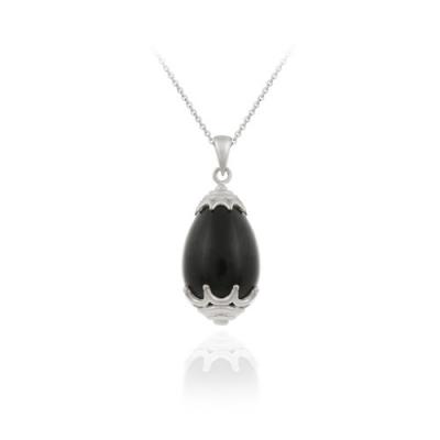 Sterling Silver Onyx Drop Pendant