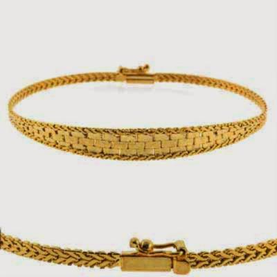 18K Gold over Sterling Silver Fox Tail Weave Design Bracelet