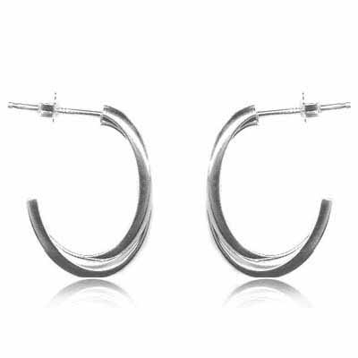 Sterling Silver Double Twisted Hoop Earrings
